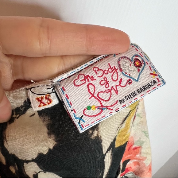 Vintage STEVE BARRAZA 100% Cotton Bohemian Asymmetric Midi Skirt. Size XS - Picture 9 of 10